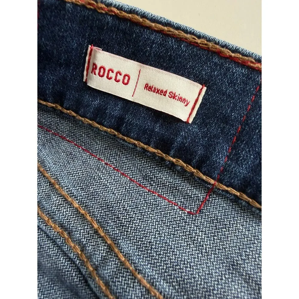 True Religion Rocco Mens Jeans Size 33 Relaxed Skinny Dark Wash Casual